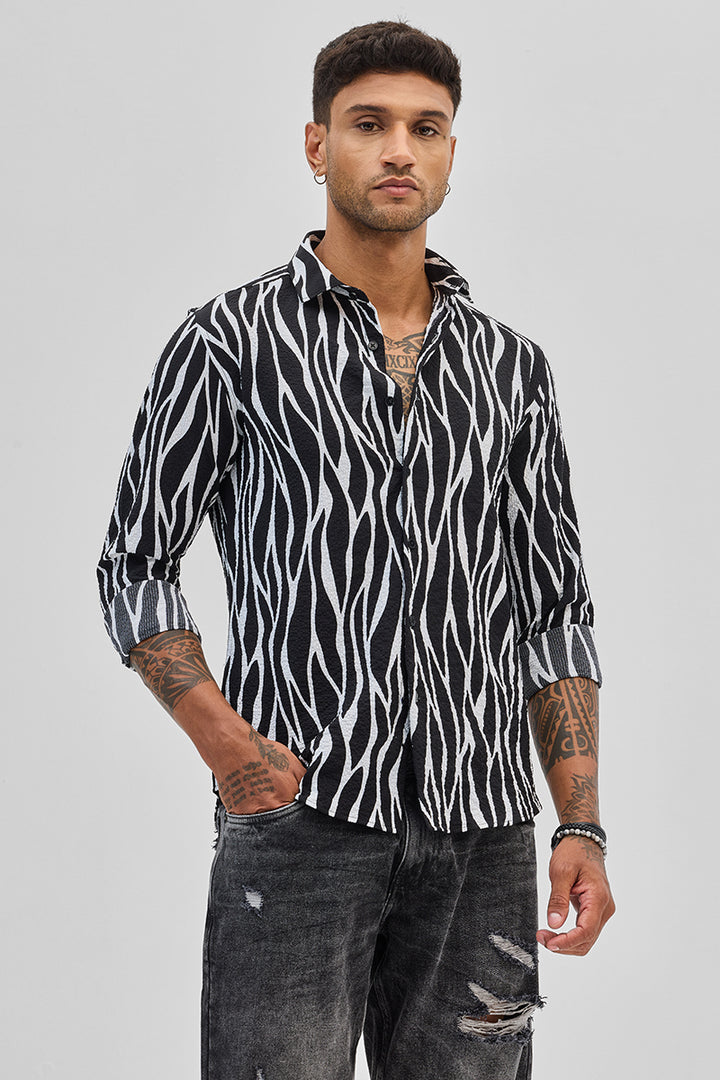 Black Abstract Printed Shirt