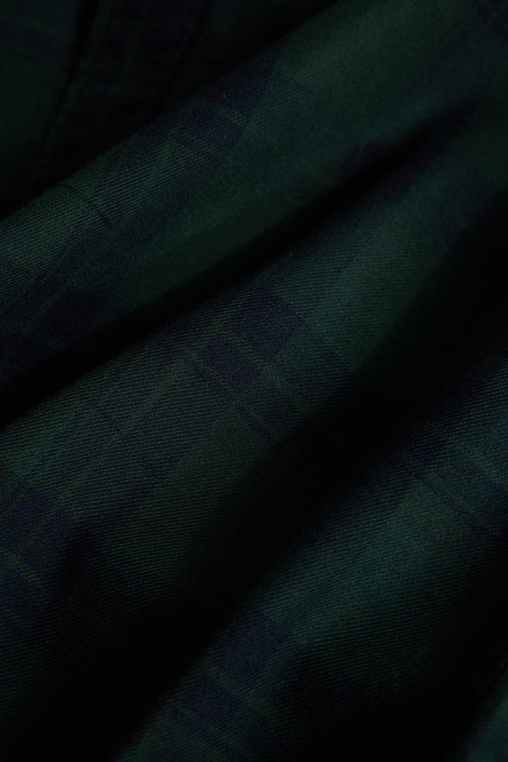 Dark Green Checks Slim Fit Shirt