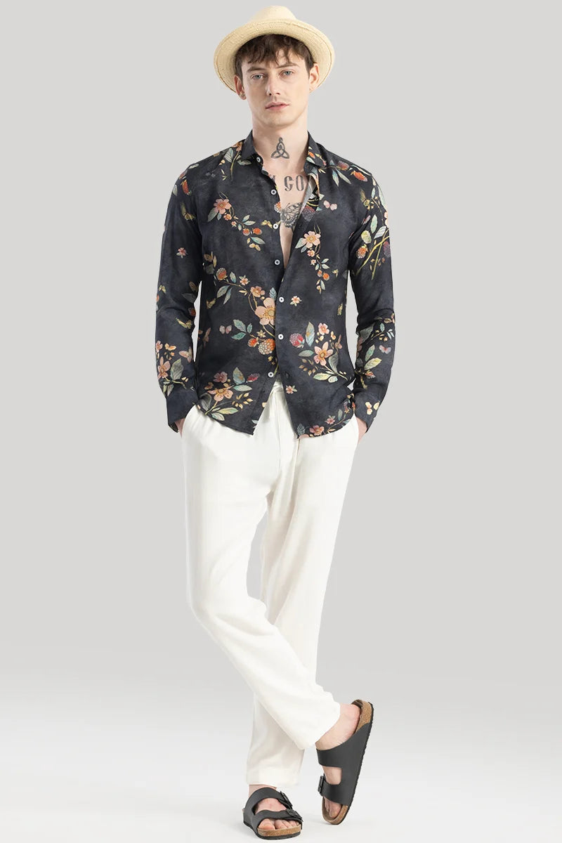 Axel Black Floral Shirts