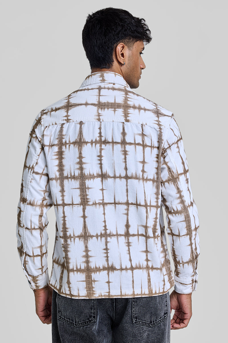 Brown Abstract Corduroy Overshirt