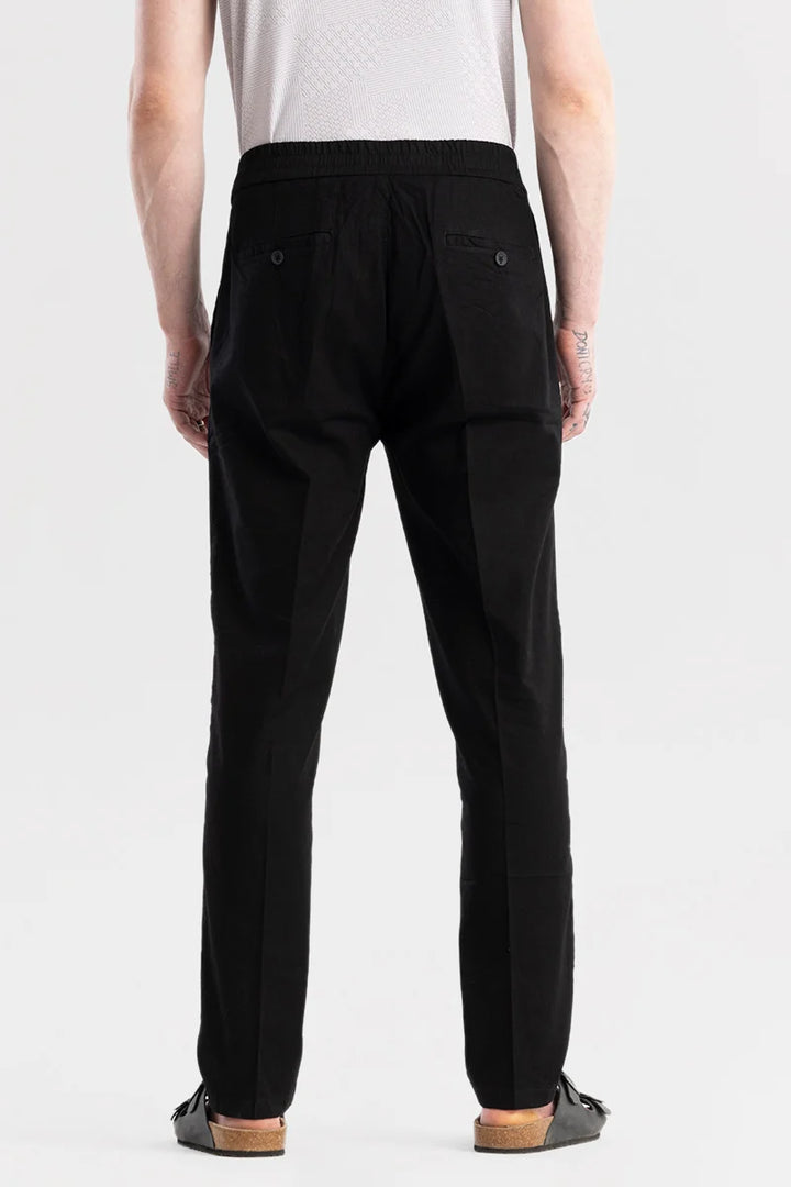 Nova Black Linen Blend Trouser