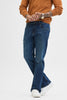 Dark Blue Distressed Bootcut Jeans