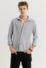 CollarEase Light Grey Plain Shirt