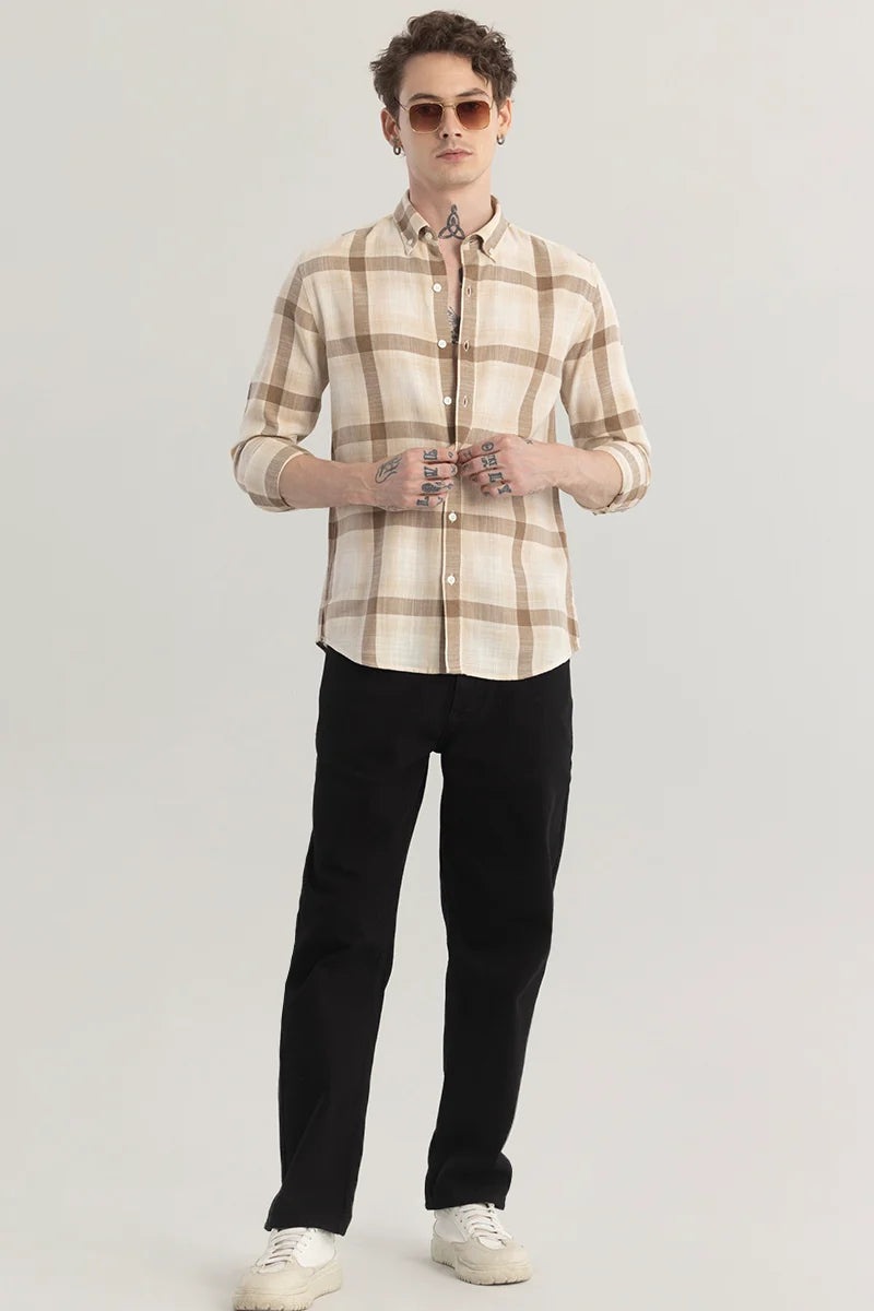 Plaidify Beige Checks Shirt