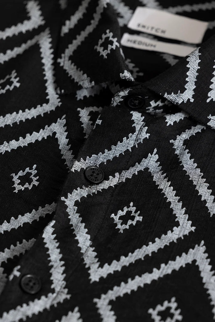 Ivar Geometric Black Shirt