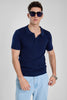 Navy Knitted Polo T-Shirt