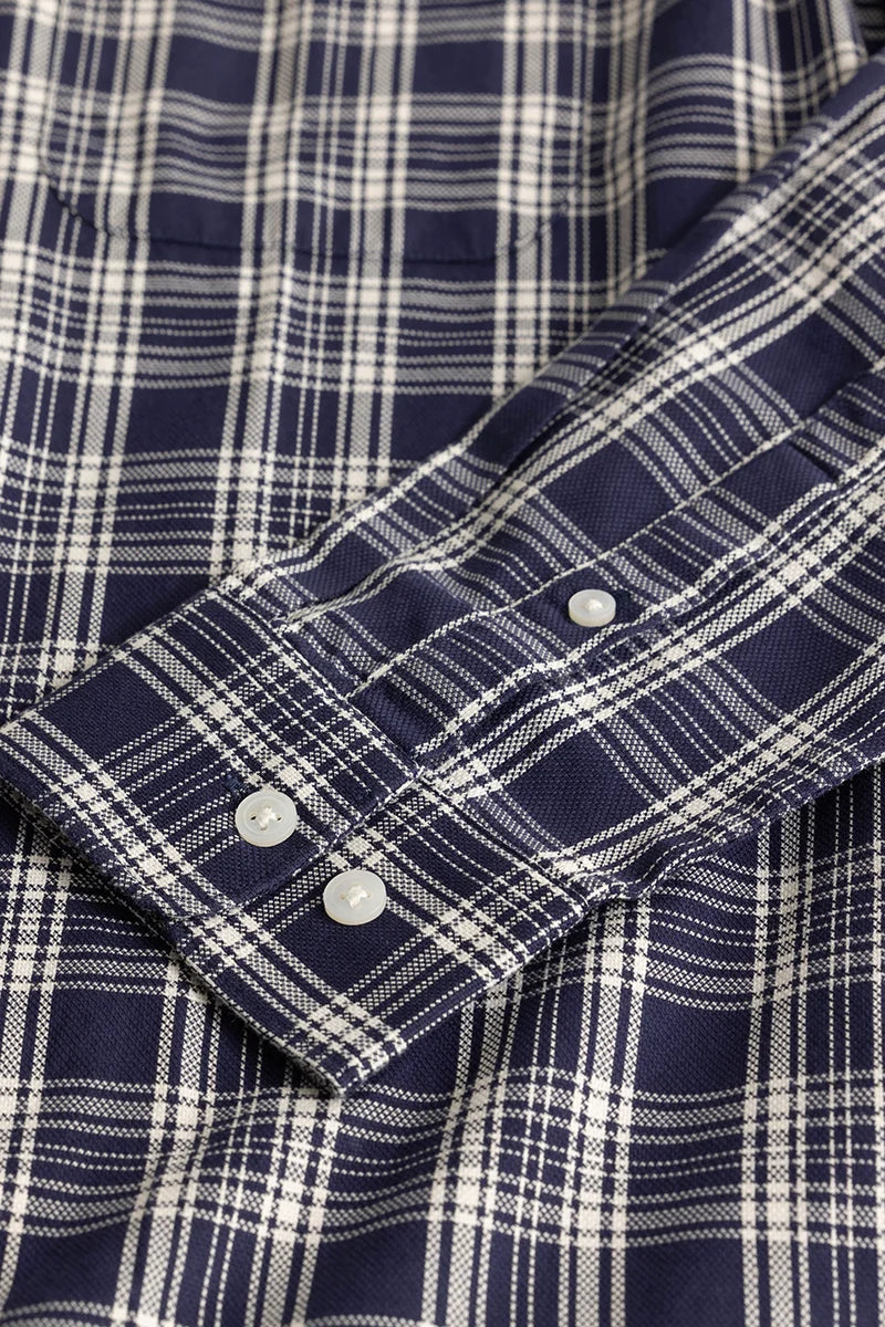 Mathieu Navy Checks Shirt