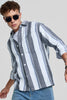 Charcoal Grey Stripes Box Fit Shirt