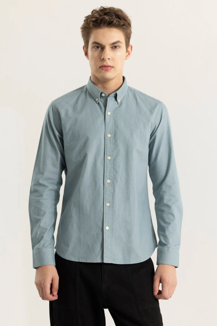 ClassicContour Plain Stone Blue Shirt