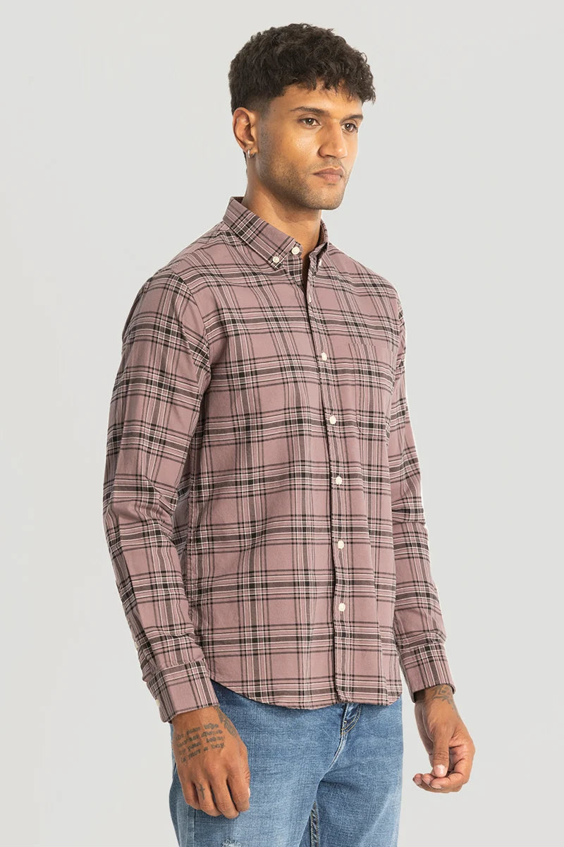 Mauve Checks Oxford Shirt