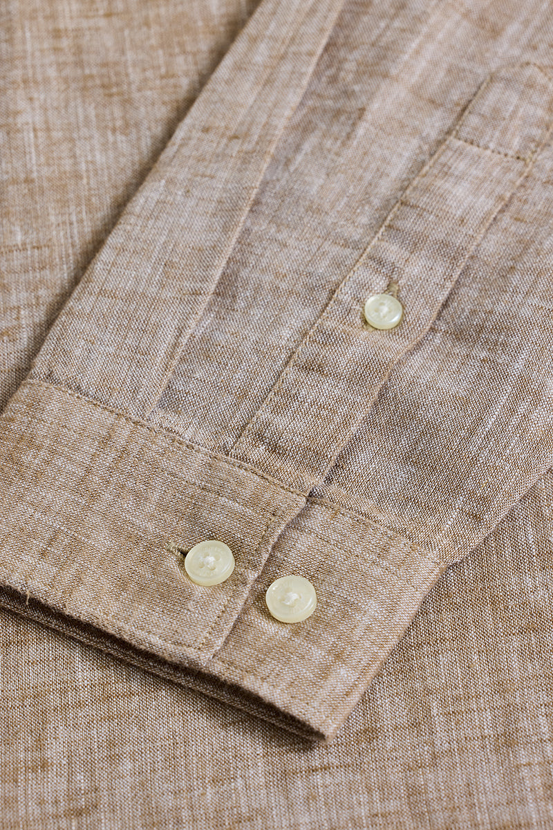 Light Brown Textured Linen Shirt