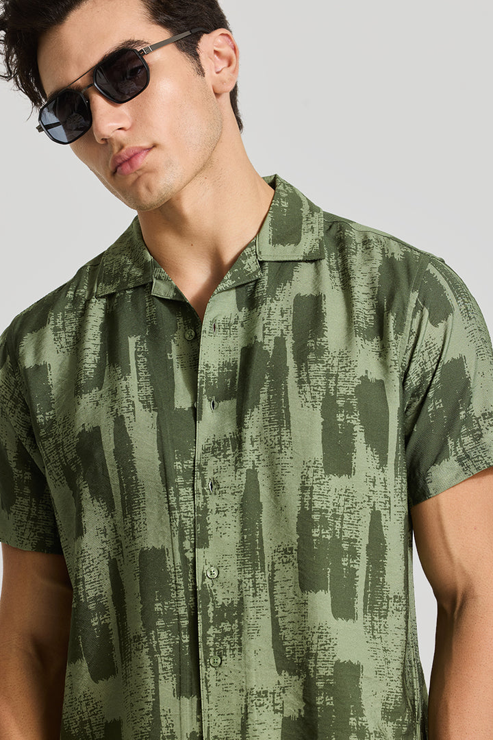 Light Green Cuban Abstract Shirt