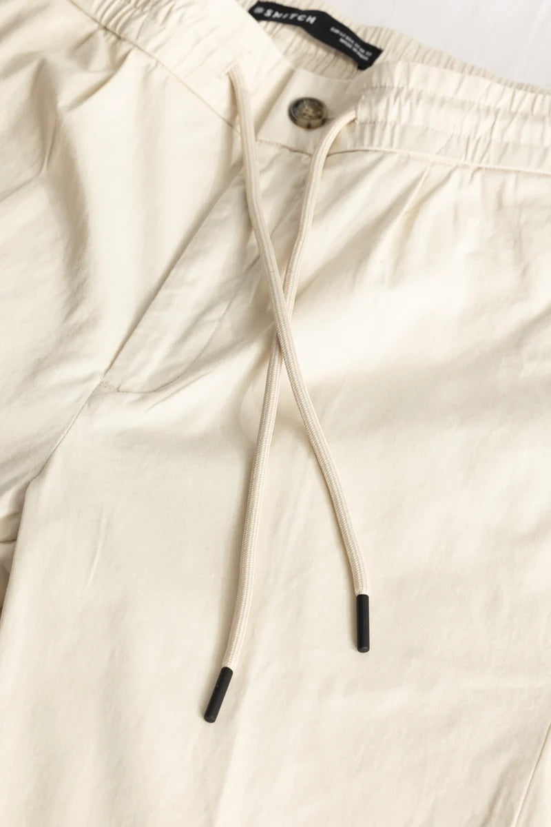 Angelo Cream Plain Slim Fit Chinos