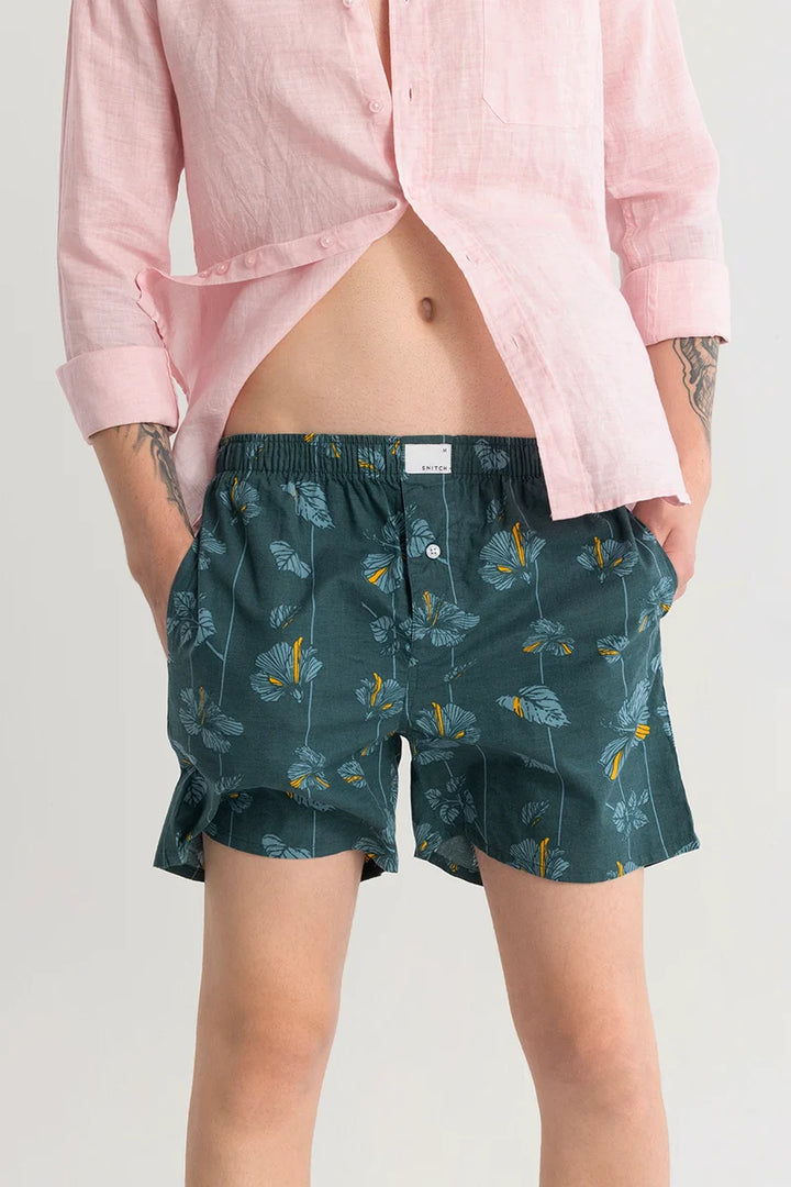 Eivind Floral Green Boxer