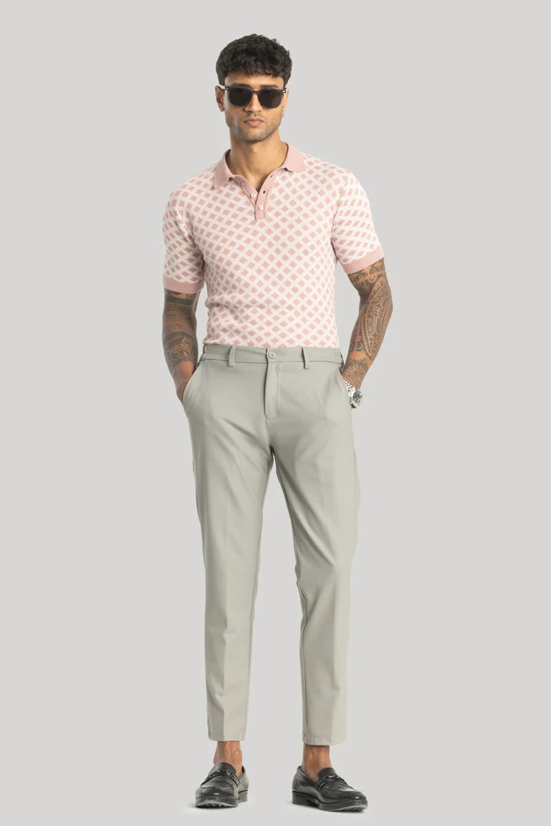 Giorgio Light Grey Slim Fit Trousers