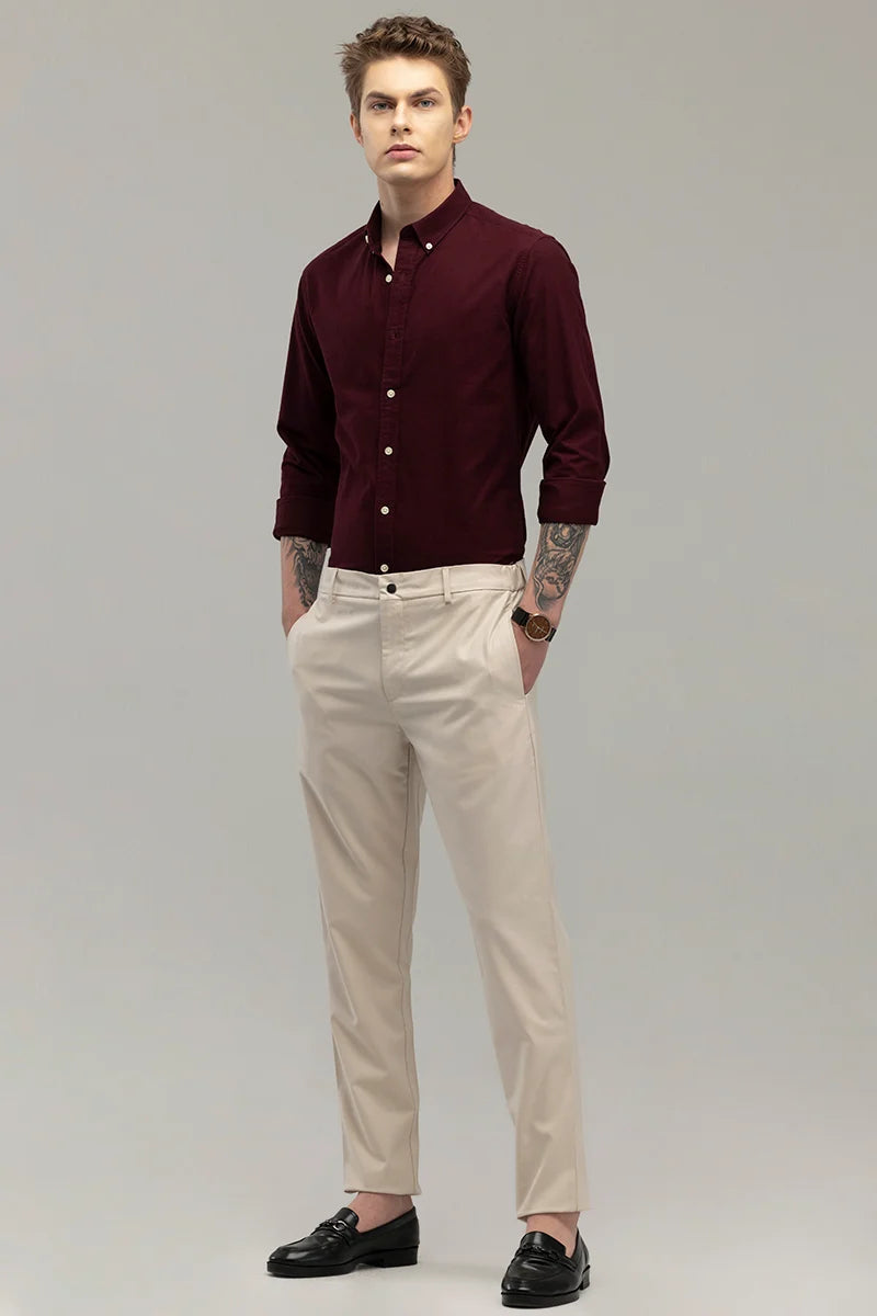 ClassicContour Plain Maroon Shirt