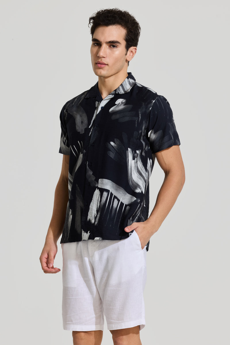 Black Cuban Abstract Shirt