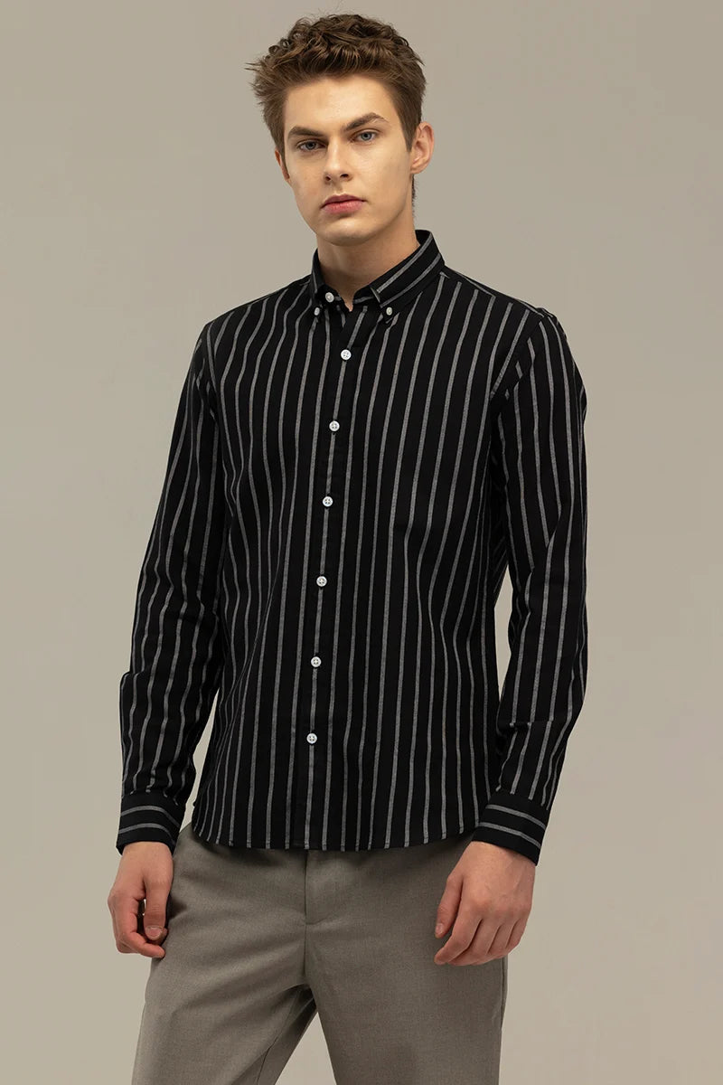 Bodil Black Striped Shirt