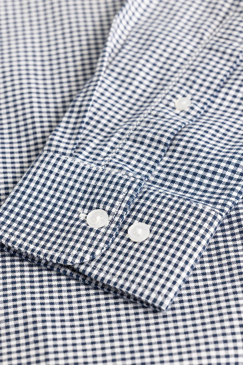 Dark Blue Oxford Checks shirt