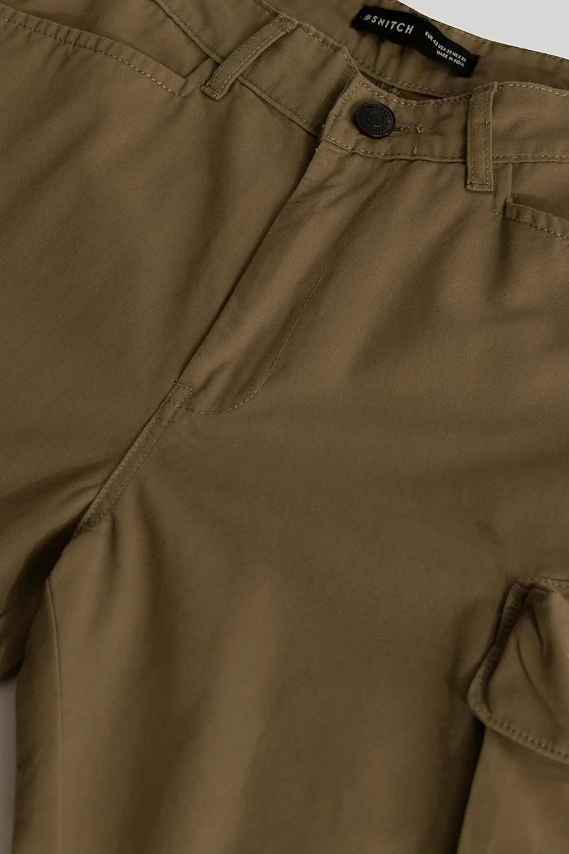 Zoe Khaki Loose Fit Cargo Pants