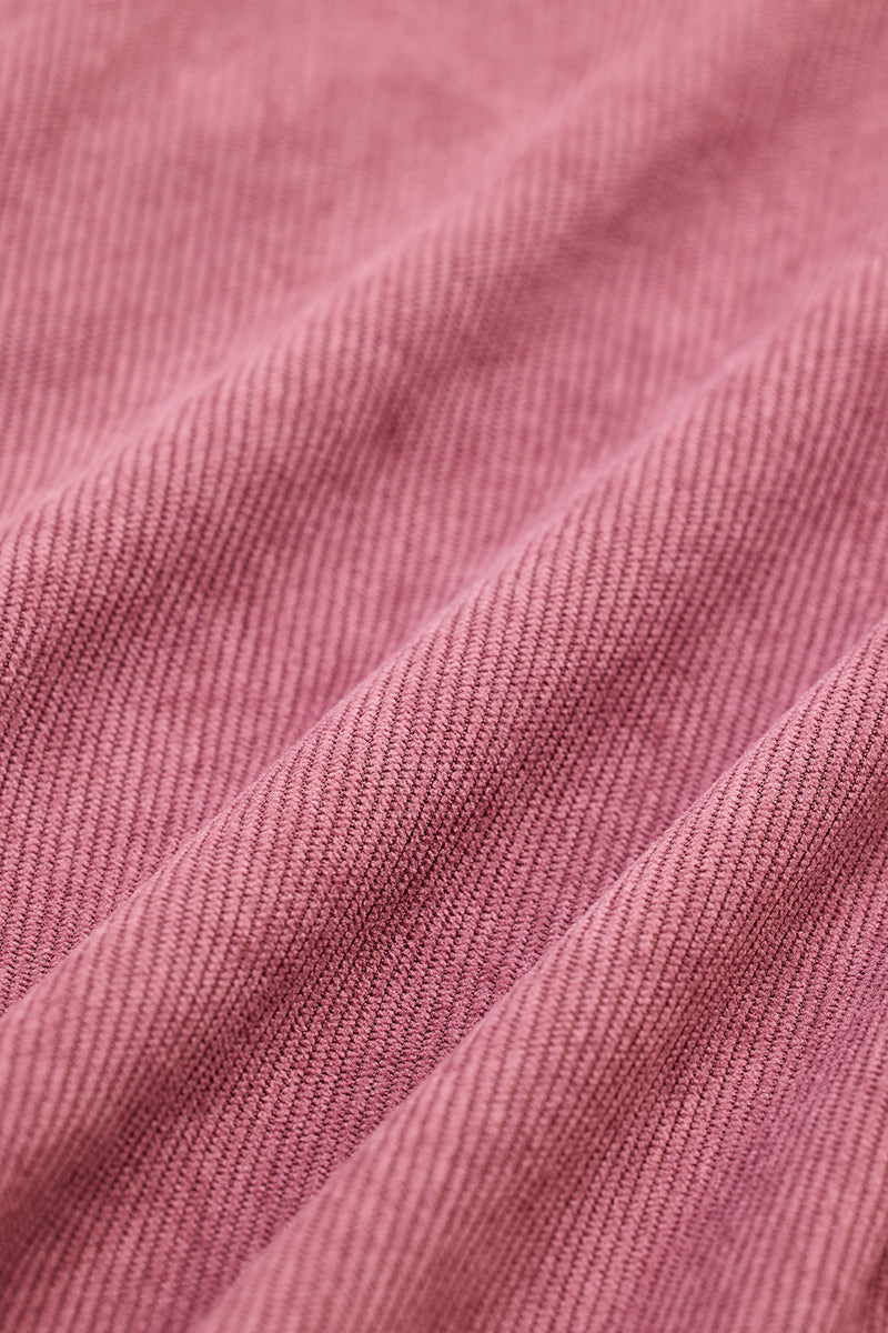 Pink Slim Fit Corduroy Shirt