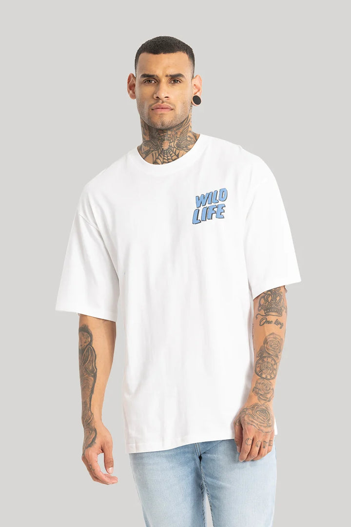 Wild Life White Oversized Fit T-Shirt