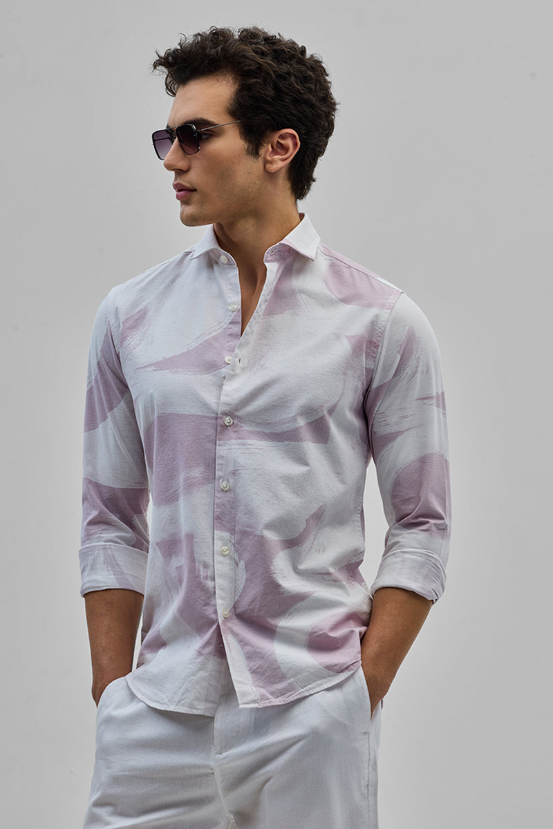 Lilac Abstract Slim FIt Shirt