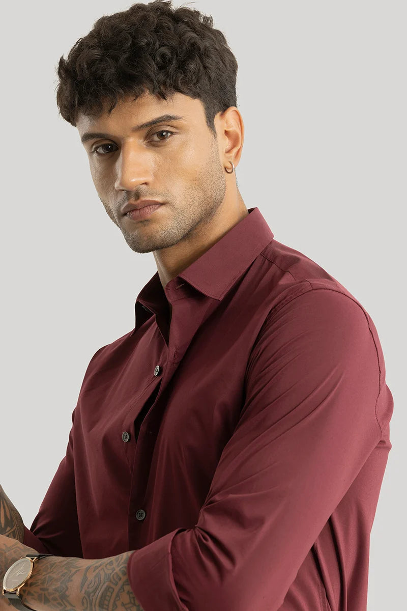 Quinnie Maroon Plain Shirt