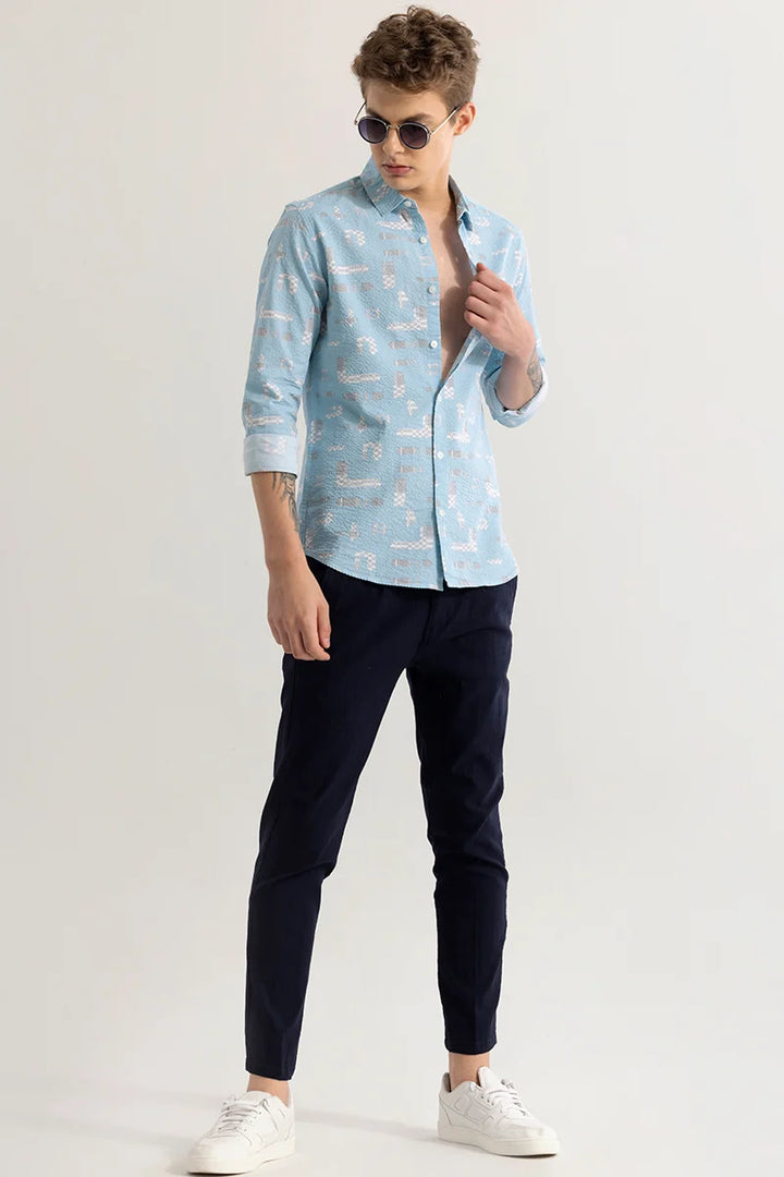 Mintstellar Blue Textured Shirt