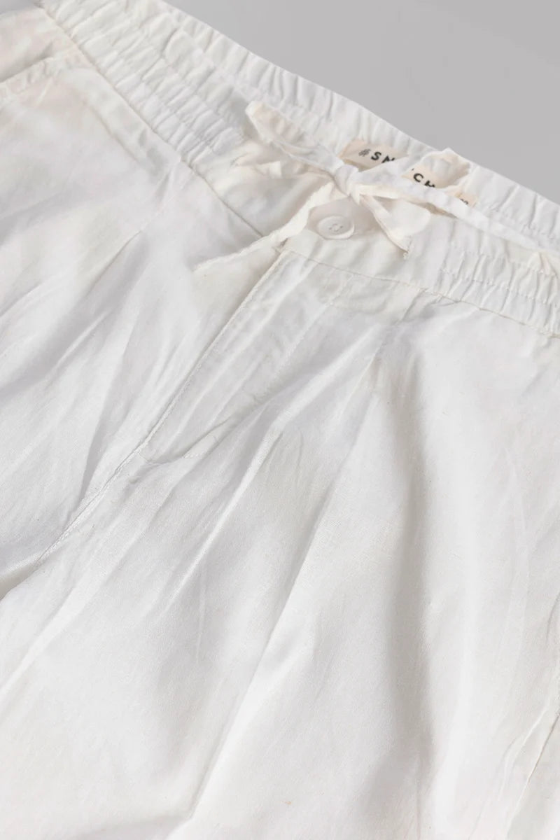 Nova White Linen Blend Trouser