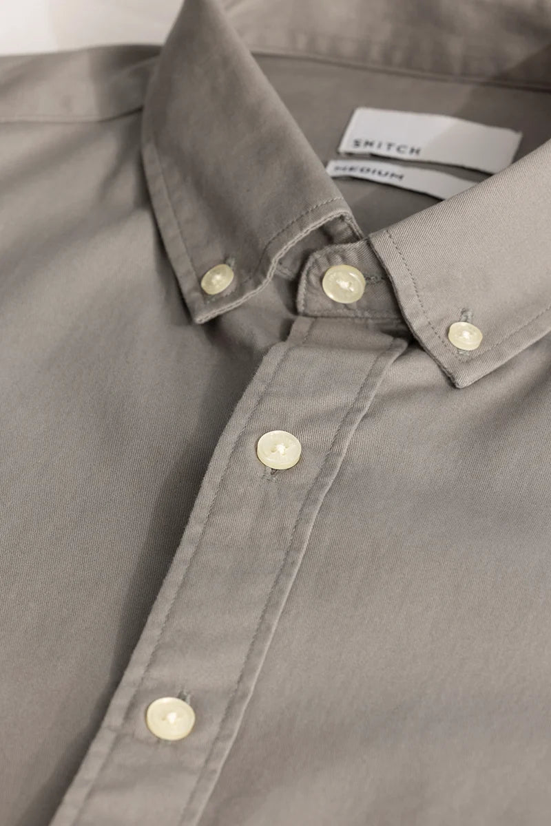 Grey Elbow Patch Oxford Shirt