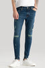 Ilaria Prussian Blue Distressed Skinny Fit Jeans