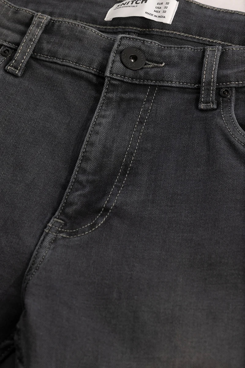 Charcoal Grey Plain Skinny Fit Jeans