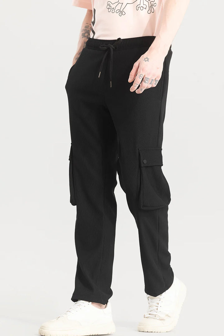 Pockethrive Black Corduroy Cargo Pant