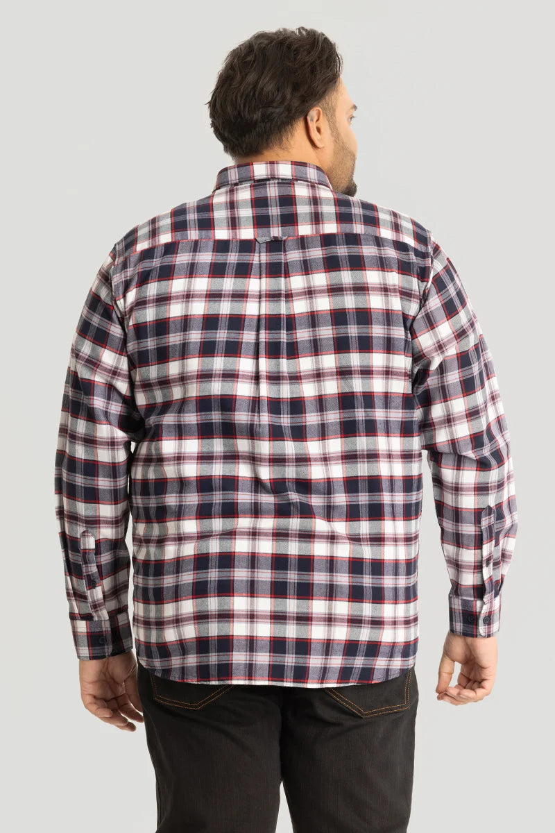 Ciro Navy Checks Plus Size Shirt