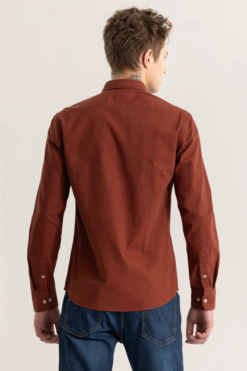 Shirtolo Plain Syrup Brown Shirt