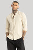 Cream Mandarin Linen Shirt