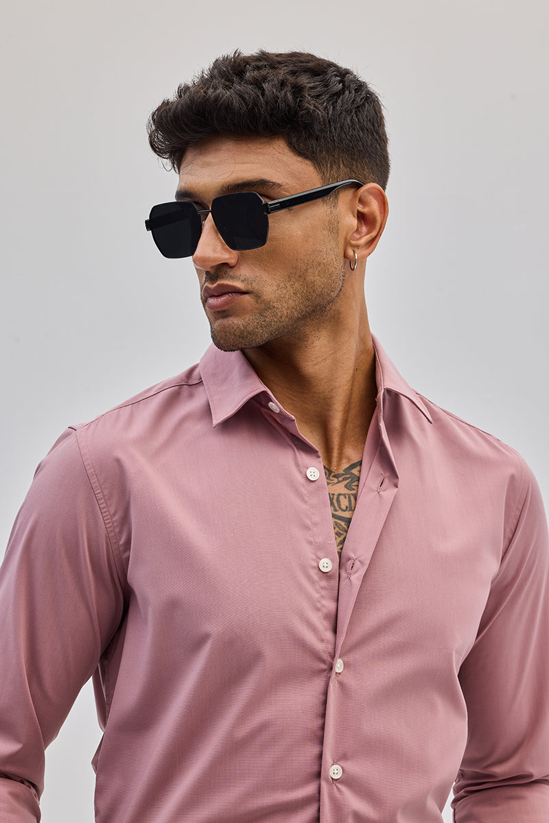 Light Pink Slim Fit Stretch Shirt