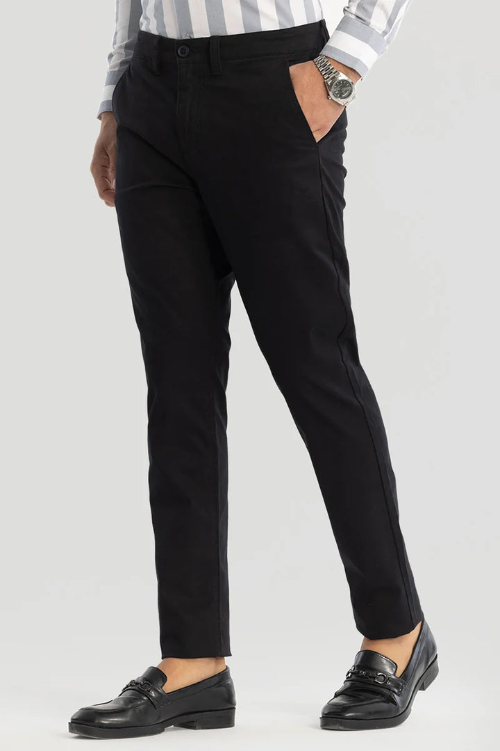 Jet Black Slim Fit Chinos