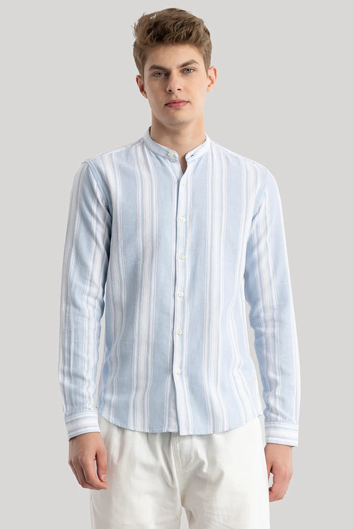 Elise Light Blue Stripes Shirt