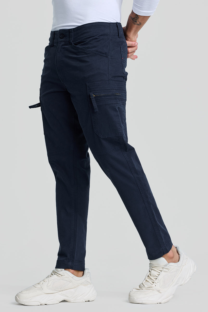 Navy Slim Fit Cargo Pants