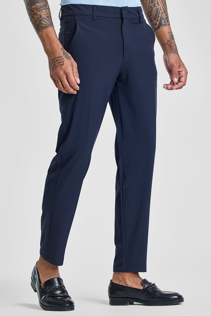 Dark Blue Slim Fit Stretch Chinos