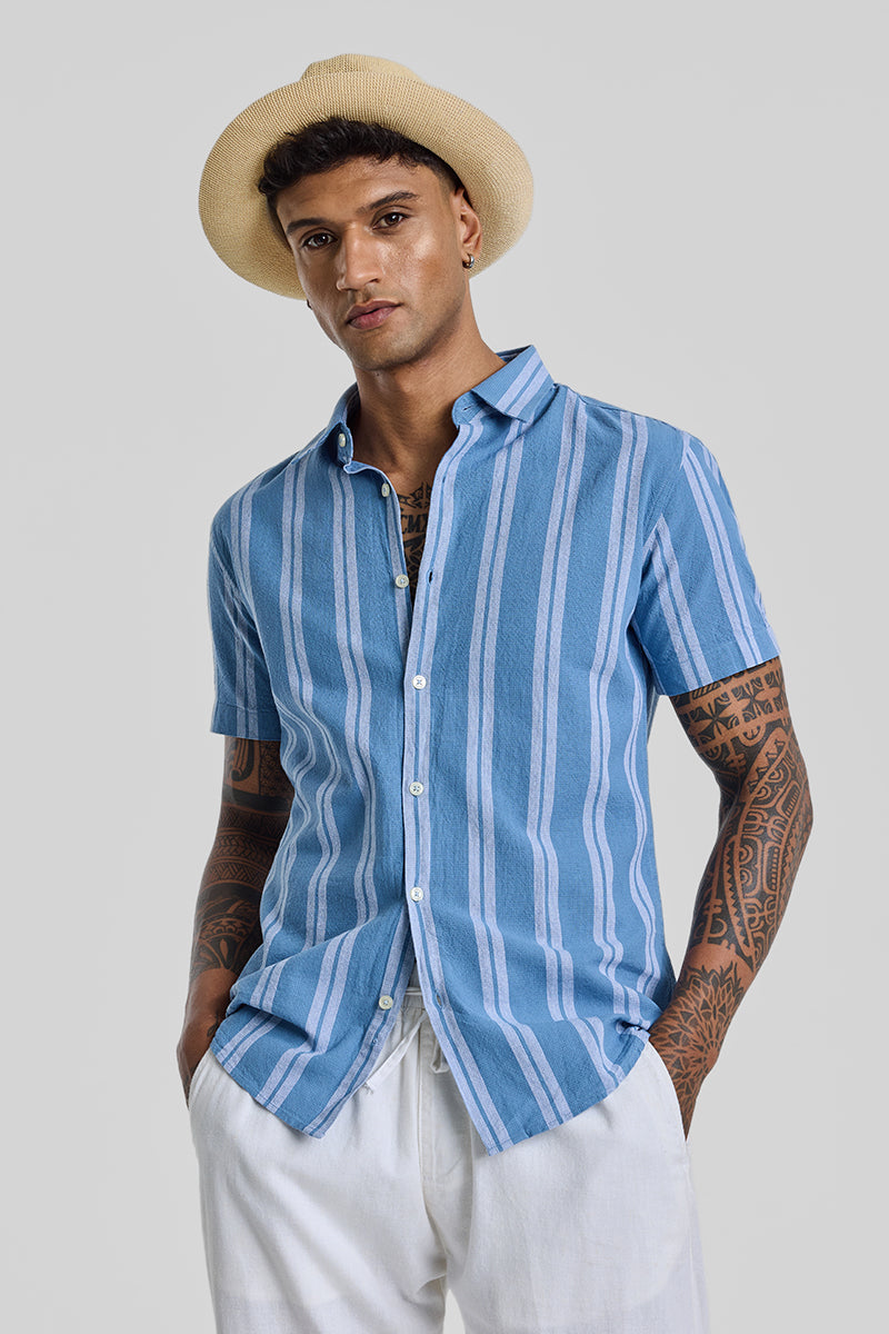 Blue Stripes Linen Shirt