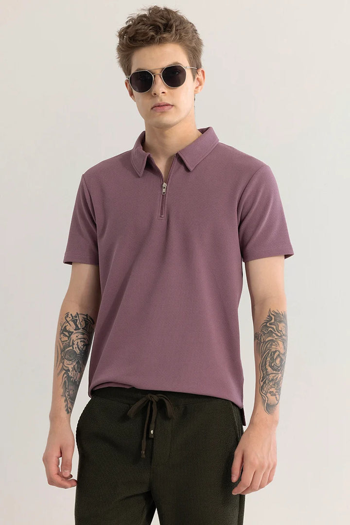 Elegantiq Mauve Polo T-Shirt