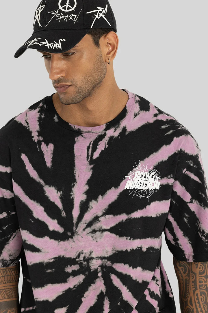 Guglielmo Black Tie & Dye Oversized Fit T-Shirt