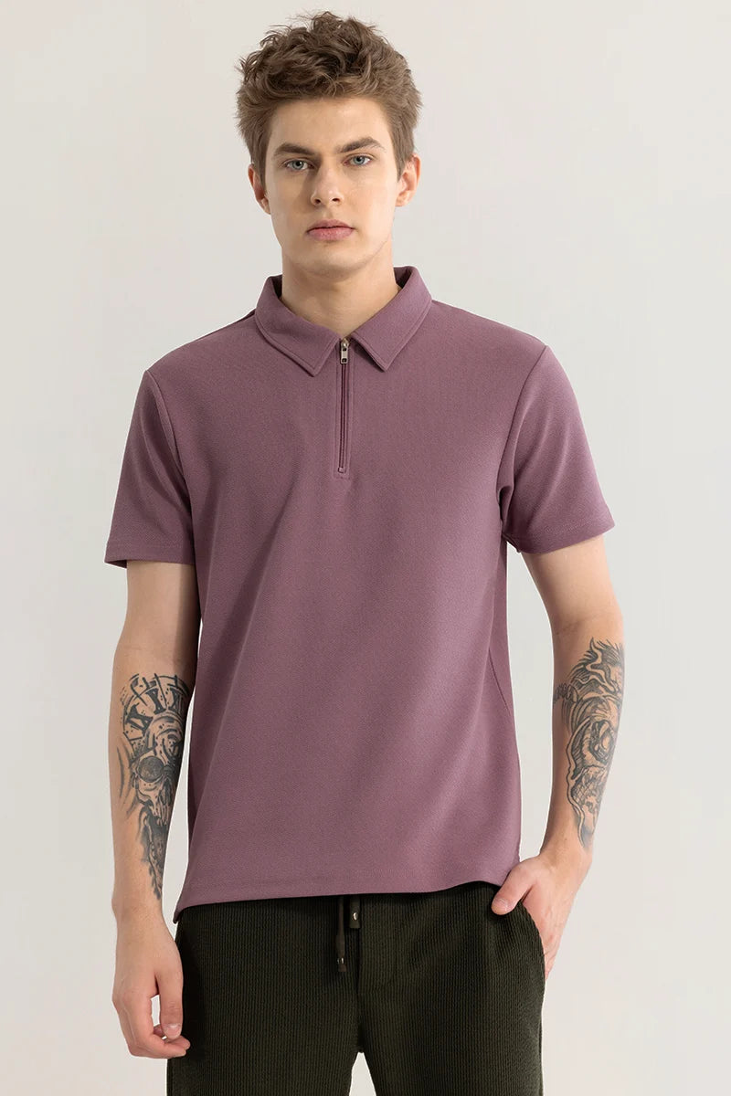 Elegantiq Mauve Polo T-Shirt