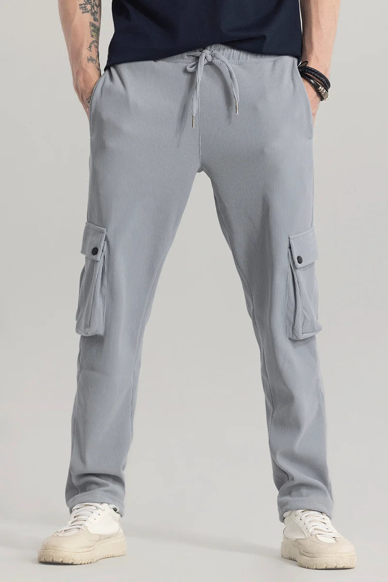 Pockethrive Grey Corduroy Cargo Pant