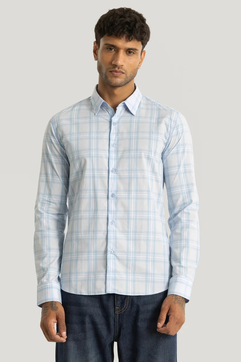 Luc Light Blue Checks Shirt