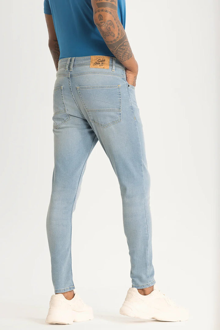 Light Blue Plain Skinny Fit Jeans