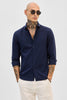 Navy Slim Fit Stripes Shirt